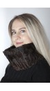 Dark brown persian karakul lamb fur neck warmer 